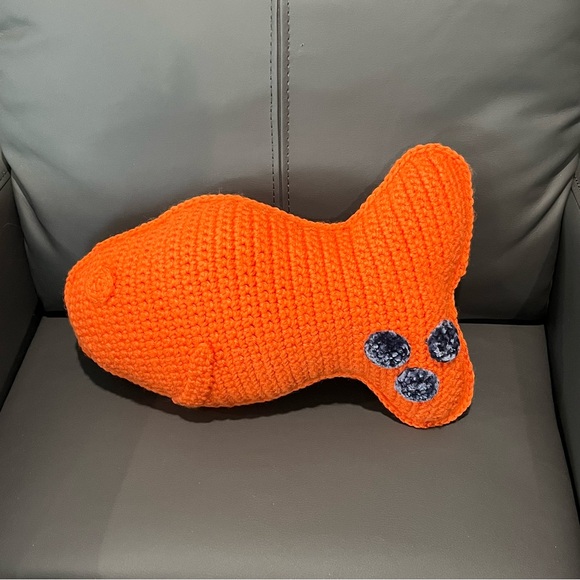 New Crochet Orange Goldfish Cracker Cuddler - Picture 8 of 12